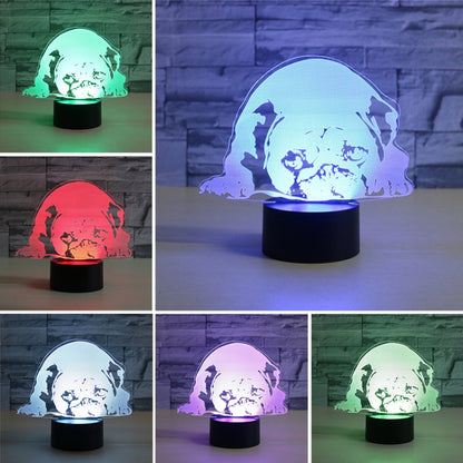 Prostrated Dog Shape 3D Colorful LED Vision Light Table Lamp, 16 Colors Remote Control Version - Novelty Lighting by buy2fix | Online Shopping UK | buy2fix