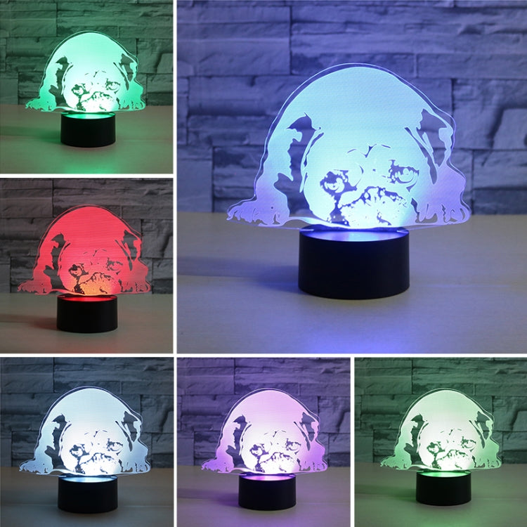 Prostrated Dog Shape 3D Colorful LED Vision Light Table Lamp, Crack Touch Version - Novelty Lighting by buy2fix | Online Shopping UK | buy2fix