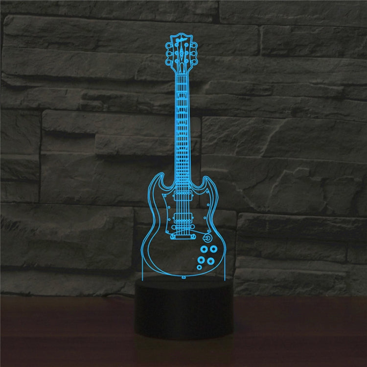 Five-string Guitar Shape 3D Colorful LED Vision Light Table Lamp, Charging Touch Version - Novelty Lighting by buy2fix | Online Shopping UK | buy2fix