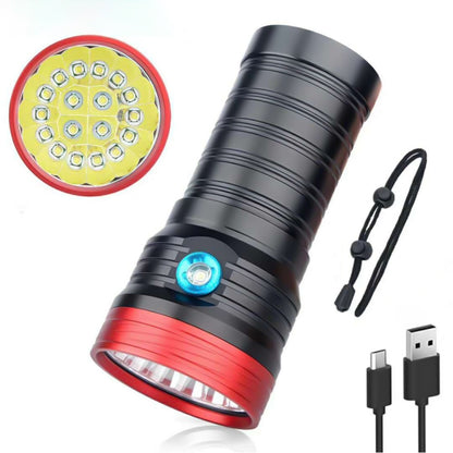 3 Gears, DB18 18xT6, Luminous Flux: 5400lm LED Flashlight, Without Battery (Red Black) - LED Flashlight by buy2fix | Online Shopping UK | buy2fix
