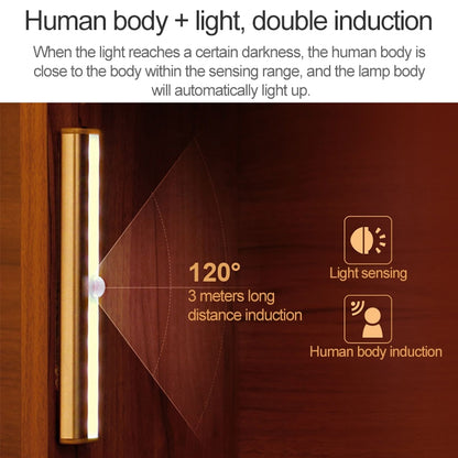 2.8W 60 LEDs Warm White Wide Screen Intelligent Human Body Sensor Light LED Corridor Cabinet Light, USB Charging Version - Sensor LED Lights by buy2fix | Online Shopping UK | buy2fix