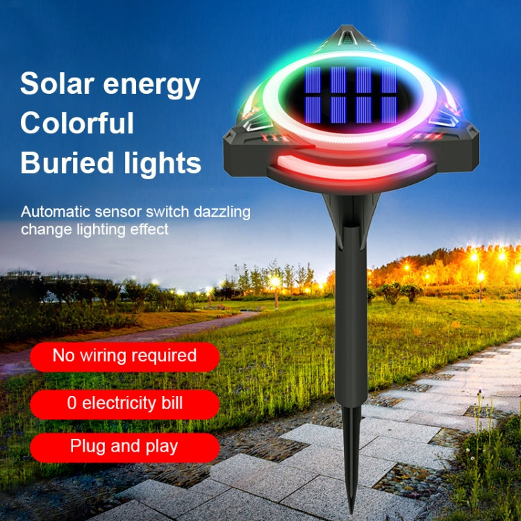 TG-JG00128 8 LEDs Spotted Long Tube Solar Outdoor Waterproof Plastic Garden Decorative Ground Plug Light Intelligent Light Control Buried Light, Colorful Dimming - Solar Lights by buy2fix | Online Shopping UK | buy2fix