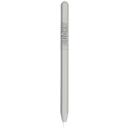 LOVE MEI For Apple Pencil 2 Number Letter Design Stylus Pen Silicone Protective Case Cover (Grey) - Pencil Accessories by LOVE MEI | Online Shopping UK | buy2fix