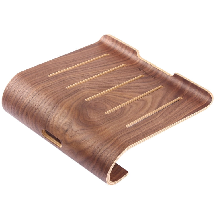 SamDi Artistic Wood Grain Walnut Desktop Heat Radiation Holder Stand Cradle, For iPad, Tablet, Notebook(Coffee) - MacBook Holder by buy2fix | Online Shopping UK | buy2fix