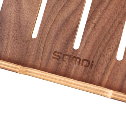 SamDi Artistic Wood Grain Walnut Desktop Heat Radiation Holder Stand Cradle, For iPad, Tablet, Notebook(Coffee) - MacBook Holder by buy2fix | Online Shopping UK | buy2fix