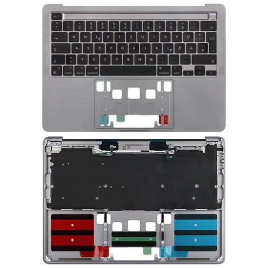 For Macbook Pro 13 inch 2021 A2338 C-side Cover + UK Edition Key Board (Grey) - Bottom Cover by buy2fix | Online Shopping UK | buy2fix