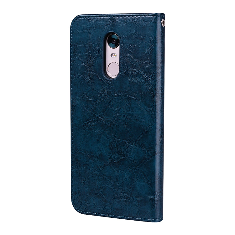 For Xiaomi Redmi 5 Oil Wax Texture Horizontal Flip Leather Case with Holder & Card Slots & Wallet(Blue) - Xiaomi Cases by buy2fix | Online Shopping UK | buy2fix