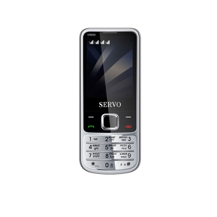 SERVO V9500 Mobile Phone, Russian Key, 2.4 inch, Spredtrum SC6531CA, 21 Keys, Support Bluetooth, FM, Magic Sound, Flashlight, GSM, Quad SIM(Silver) - SERVO by SERVO | Online Shopping UK | buy2fix