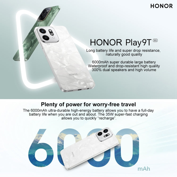 Honor Play9T 5G, 12GB+256GB, 6.77 inch MagicOS 8.0 Qualcomm Snapdragon 4 Gen2 Octa Core up to 2.2GHz, Network: 5G, OTG, Not Support Google Play (White) - Honor by Huawei | Online Shopping UK | buy2fix