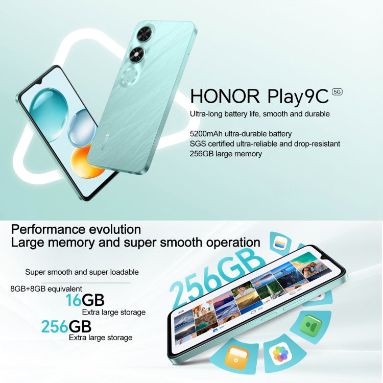 Honor Play9C 5G, 8GB+256GB, Side Fingerprint, 6.56 inch MagicOS 8.0 Dimensity 6100+ Octa Core, Network: 5G, OTG, Not Support Google Play (Black) - Honor by Huawei | Online Shopping UK | buy2fix