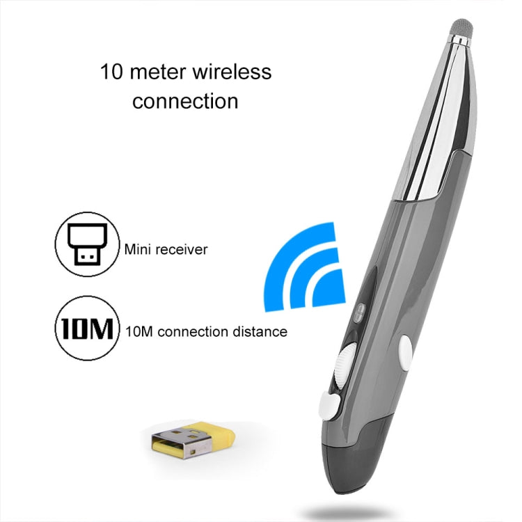 PR-06S 4-keys Smart Wireless Optical Mouse with Stylus Pen Function, Support Voice Operation / Translation (Grey) - Wireless Mice by buy2fix | Online Shopping UK | buy2fix