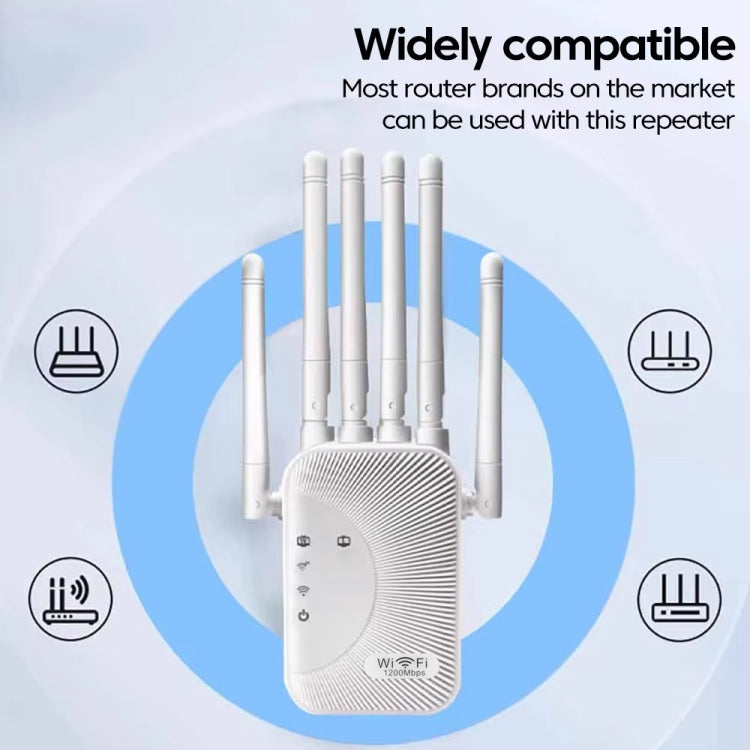 SM-011 Six-antenna 1200M Repeater WiFi Wireless Router (US Plug) - Wireless Routers by buy2fix | Online Shopping UK | buy2fix