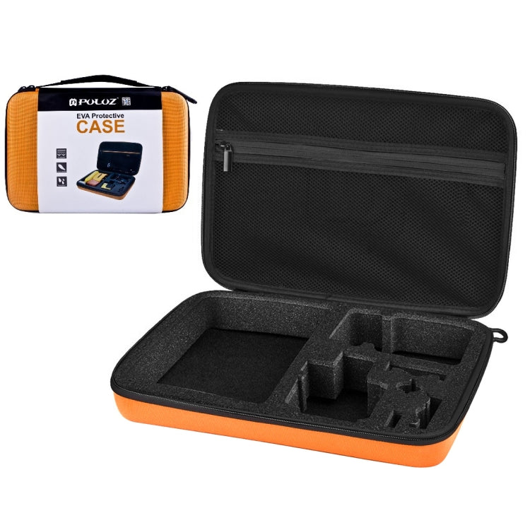 PULUZ Waterproof Carrying and Travel Case for for GoPro, Insta360, DJI and Other Action Cameras Accessories, Large Size: 32cm x 22cm x 7cm(Orange) - Carry Cases by PULUZ | Online Shopping UK | buy2fix