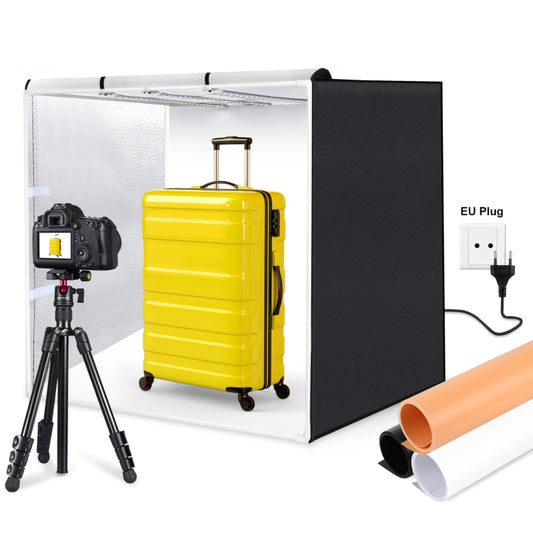 PULUZ 80cm Folding Portable 90W 14000LM High CRI White Light Photo Lighting Studio Shooting Tent Box Kit with 3 Colors Black, White, Orange Backdrops (EU Plug) -  by PULUZ | Online Shopping UK | buy2fix