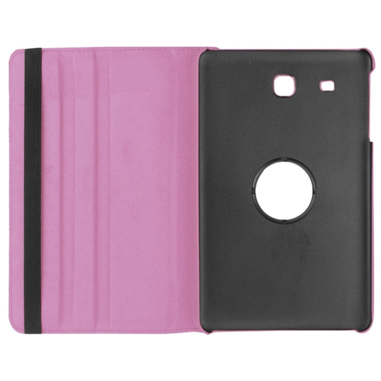 Litchi Texture Horizontal Flip Solid Color Leather Case with 360 Degrees Rotation Holder for Galaxy Tab E 9.6 / T560 / T561(Pink) - Other Galaxy Tab PC by buy2fix | Online Shopping UK | buy2fix