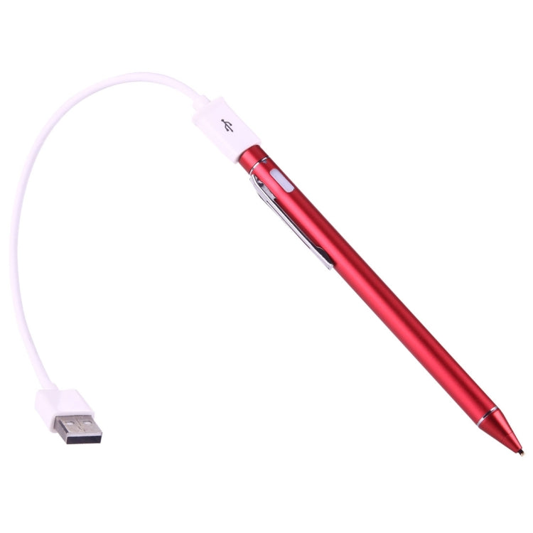 Universal Rechargeable Capacitive Touch Screen Stylus Pen with 2.3mm Superfine Metal Nib, For iPhone, iPad, Samsung, and Other Capacitive Touch Screen Smartphones or Tablet PC(Red) - Stylus Pen by buy2fix | Online Shopping UK | buy2fix