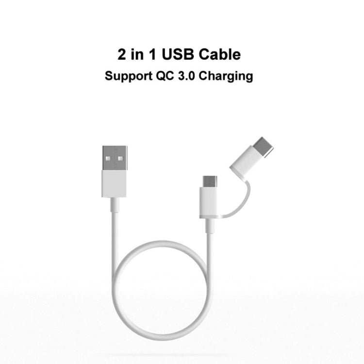 2.4A QC3.0 USB to Micro USB + USB-C / Type-C Fast Charging + Data Transmission TPE Data Cable, Cable Length: 30cm - Multifunctional Cable by buy2fix | Online Shopping UK | buy2fix