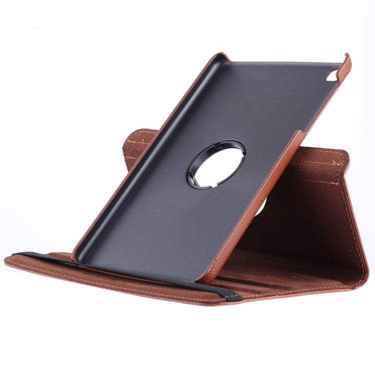 Litchi Texture Horizontal Flip 360 Degrees Rotation Leather Case for Galaxy Tab A 8 (2019) / P200 / P205, with Holder (Brown) - Tab A 8.0 & S Pen (2019) P200/P205 by buy2fix | Online Shopping UK | buy2fix