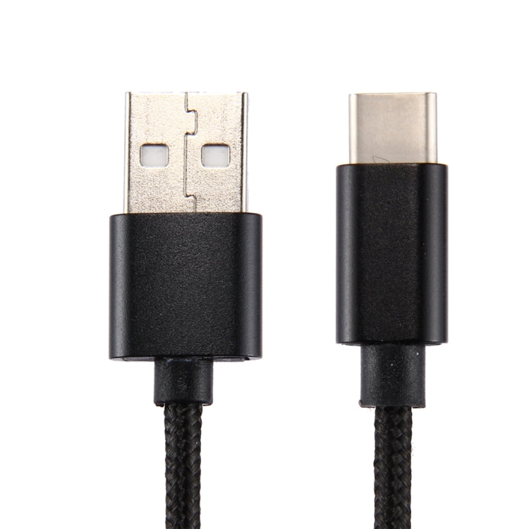 Knit Texture USB to USB-C / Type-C Data Sync Charging Cable, Cable Length: 1m, 3A Total Output, 2A Transfer Data(Black) - USB-C & Type-C Cable by buy2fix | Online Shopping UK | buy2fix