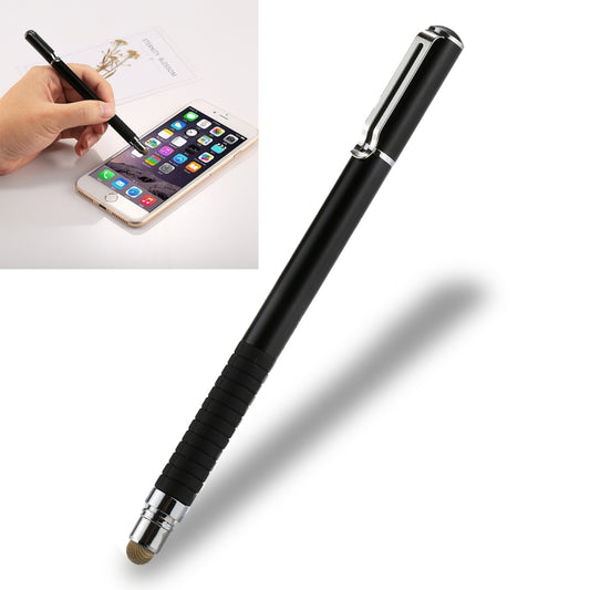 Universal 2 in 1 Multifunction Round Thin Tip Capacitive Touch Screen Stylus Pen, For iPhone, iPad, Samsung, and Other Capacitive Touch Screen Smartphones or Tablet PC(Black) - Stylus Pen by buy2fix | Online Shopping UK | buy2fix