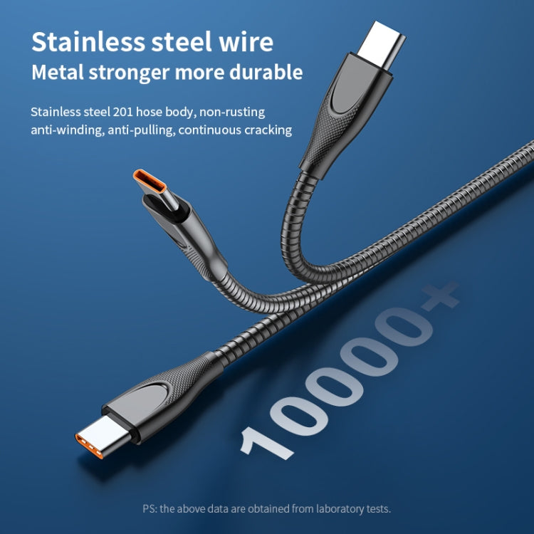 ADC-009 USB-C / Type-C to USB-C / Type-C Zinc Alloy Hose Fast Charging Data Cable, Cable Length: 1m(Gun Metal) - USB-C & Type-C Cable by buy2fix | Online Shopping UK | buy2fix