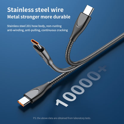 ADC-009 USB-C / Type-C to USB-C / Type-C Zinc Alloy Hose Fast Charging Data Cable, Cable Length: 1m(Gun Metal) - USB-C & Type-C Cable by buy2fix | Online Shopping UK | buy2fix