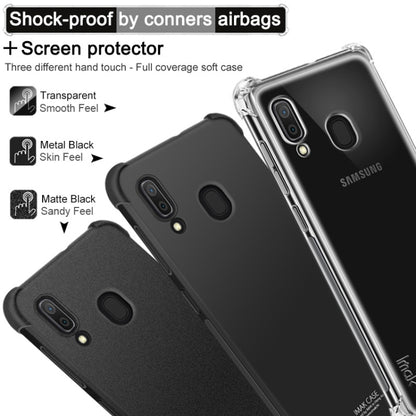IMAK All-inclusive Shockproof Airbag TPU Case for Galaxy A20 / Galaxy A30, with Screen Protector(Matte Black) - Galaxy Phone Cases by imak | Online Shopping UK | buy2fix