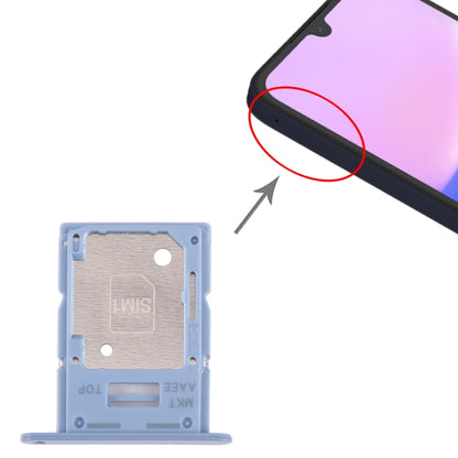 For Samsung Galaxy A15 4G SM-A155F Original SIM Card Tray + SIM / Micro SD Card Tray (Blue) - Card Socket by buy2fix | Online Shopping UK | buy2fix