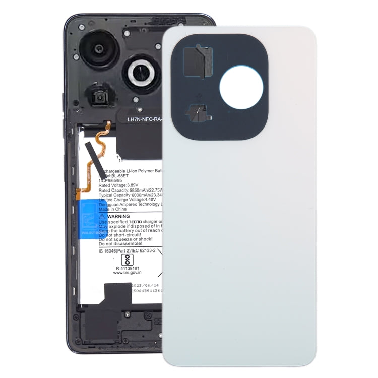For Infinix Smart 8 Pro Original Battery Back Cover(White) - Back Cover by buy2fix | Online Shopping UK | buy2fix
