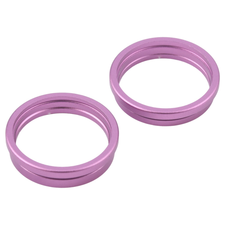 For iPhone 16 2pcs/set Rear Camera Glass Lens Metal Outside Protector Hoop Ring (Purple) -  by buy2fix | Online Shopping UK | buy2fix