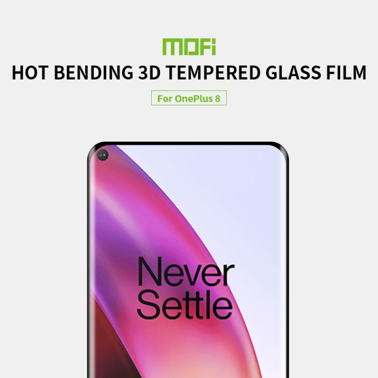 For OnePlus 8 MOFI 9H 3D Explosion Proof Thermal Bending Full Screen Covered Tempered Glass Film(Black) - OnePlus Tempered Glass by MOFI | Online Shopping UK | buy2fix