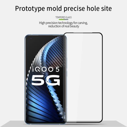 For vivo iQOO5 PINWUYO 9H 2.5D Full Screen Tempered Glass Film(Black) - vivo Tempered Glass by PINWUYO | Online Shopping UK | buy2fix