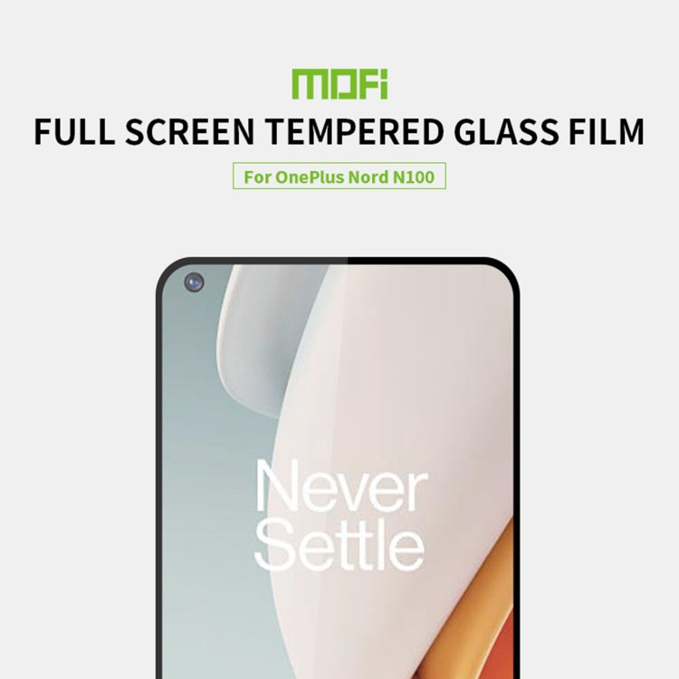 For OnePlus Nord N100 MOFI 9H 2.5D Full Screen Tempered Glass Film(Black) - OnePlus Tempered Glass by MOFI | Online Shopping UK | buy2fix