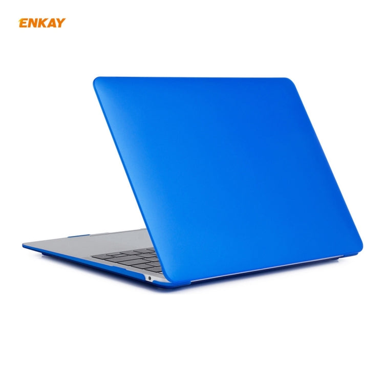 ENKAY 3 in 1 Matte Laptop Protective Case + US Version TPU Keyboard Film + Anti-dust Plugs Set for MacBook Air 13.3 inch A1932 (2018)(Dark Blue) - MacBook Air Cases by ENKAY | Online Shopping UK | buy2fix