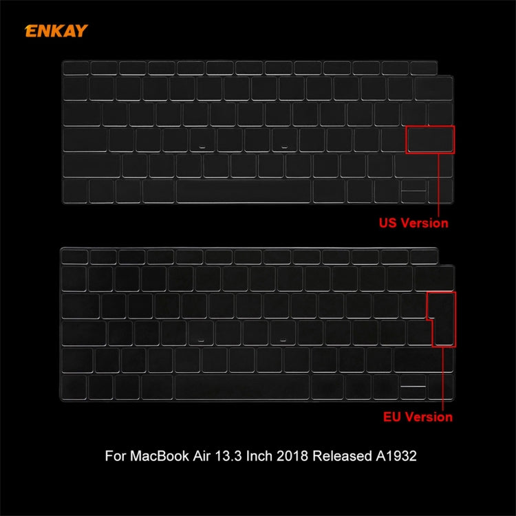 ENKAY 3 in 1 Matte Laptop Protective Case + US Version TPU Keyboard Film + Anti-dust Plugs Set for MacBook Air 13.3 inch A1932 (2018)(Purple) - MacBook Air Cases by ENKAY | Online Shopping UK | buy2fix