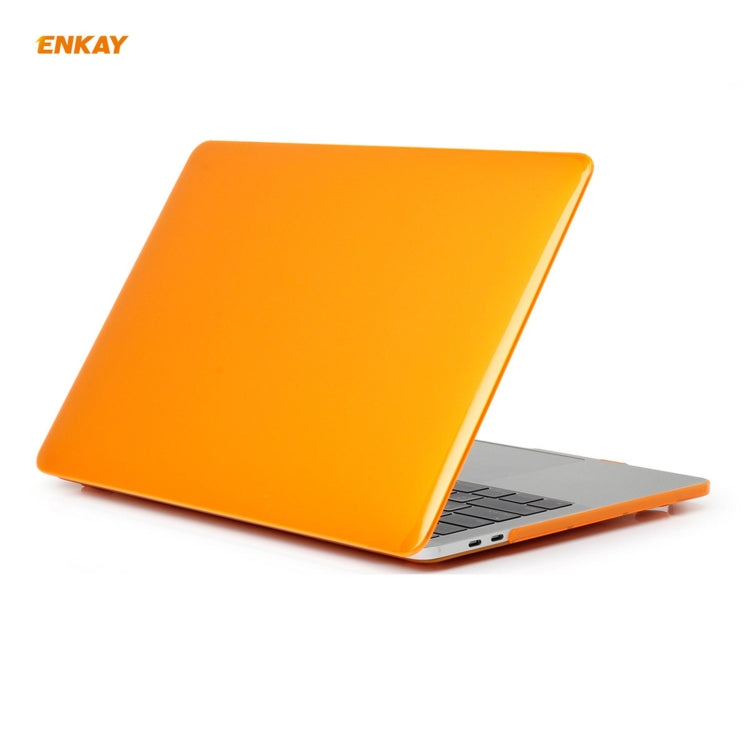 ENKAY 3 in 1 Crystal Laptop Protective Case + EU Version TPU Keyboard Film + Anti-dust Plugs Set for MacBook Pro 13.3 inch A2251 & A2289 & A2338 (with Touch Bar)(Orange) - MacBook Pro Cases by ENKAY | Online Shopping UK | buy2fix