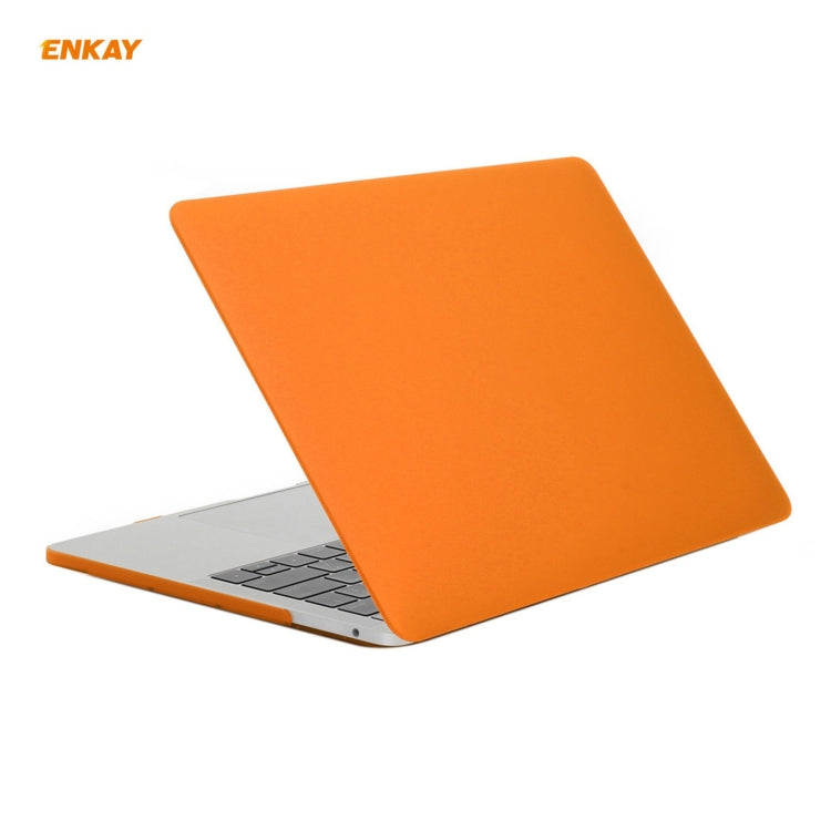 ENKAY 3 in 1 Matte Laptop Protective Case + US Version TPU Keyboard Film + Anti-dust Plugs Set for MacBook Pro 13.3 inch A2251 & A2289 & A2338 (with Touch Bar)(Orange) - MacBook Pro Cases by ENKAY | Online Shopping UK | buy2fix