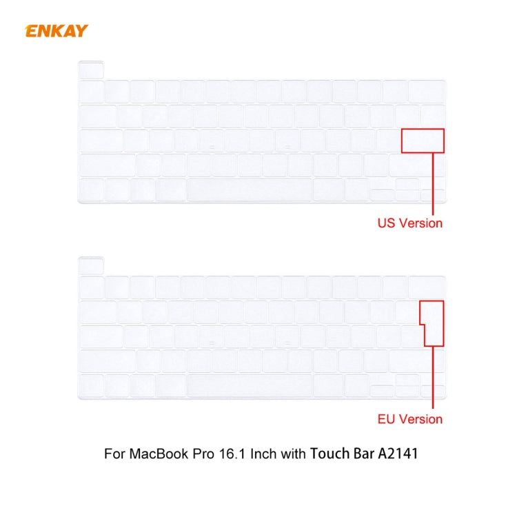 ENKAY 3 in 1 Crystal Laptop Protective Case + EU Version TPU Keyboard Film + Anti-dust Plugs Set for MacBook Pro 16 inch A2141 (with Touch Bar)(Orange) - MacBook Pro Cases by ENKAY | Online Shopping UK | buy2fix