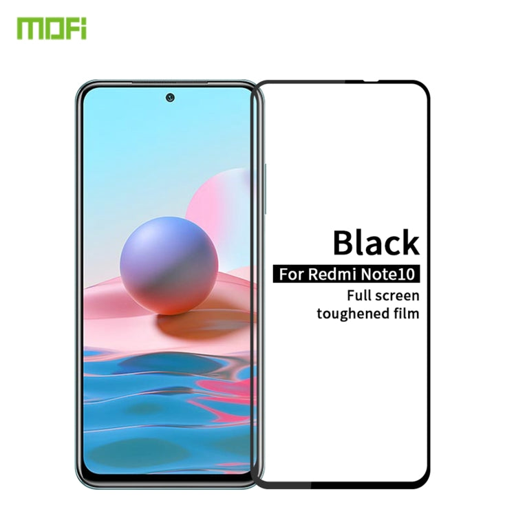 For Xiaomi Redmi Note 10 MOFI 9H 2.5D Full Screen Tempered Glass Film(Black) -  by MOFI | Online Shopping UK | buy2fix