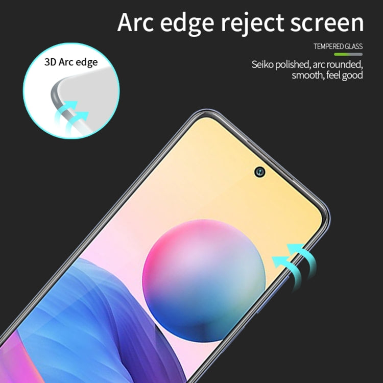 For Xiaomi Redmi Note 10 5G MOFI 9H 3D Explosion-proof Curved Screen Tempered Glass Film(Black) -  by MOFI | Online Shopping UK | buy2fix