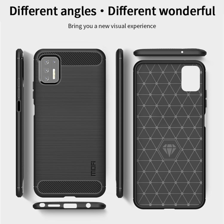 For Motorola Moto G Stylus 2021 MOFI Gentleness Series Brushed Texture Carbon Fiber Soft TPU Case(Gray) - Motorola Cases by MOFI | Online Shopping UK | buy2fix