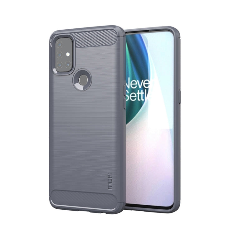 For OnePlus Nord N10 5G MOFI Gentleness Series Brushed Texture Carbon Fiber Soft TPU Case(Grey) - OnePlus Cases by MOFI | Online Shopping UK | buy2fix