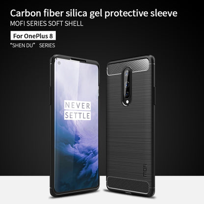 For OnePlus 8 MOFI Gentleness Series Brushed Texture Carbon Fiber Soft TPU Case(Black) - OnePlus Cases by MOFI | Online Shopping UK | buy2fix