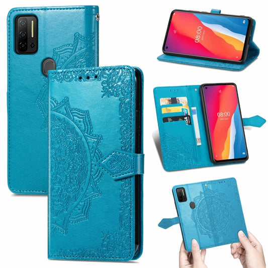 For Ulefone Note 11 Plus Mandala Flower Embossed Horizontal Flip Leather Case with Bracket / Card Slot / Wallet / Lanyard(Blue) - Ulefone Cases by buy2fix | Online Shopping UK | buy2fix