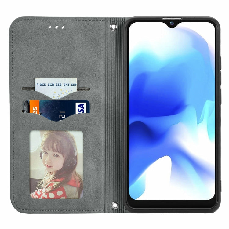 For Blackview A80 / A80s Retro Skin Feel Business Magnetic Horizontal Flip Leather Case with Holder & Card Slots & Wallet & Photo Frame(Gray) - More Brand by buy2fix | Online Shopping UK | buy2fix