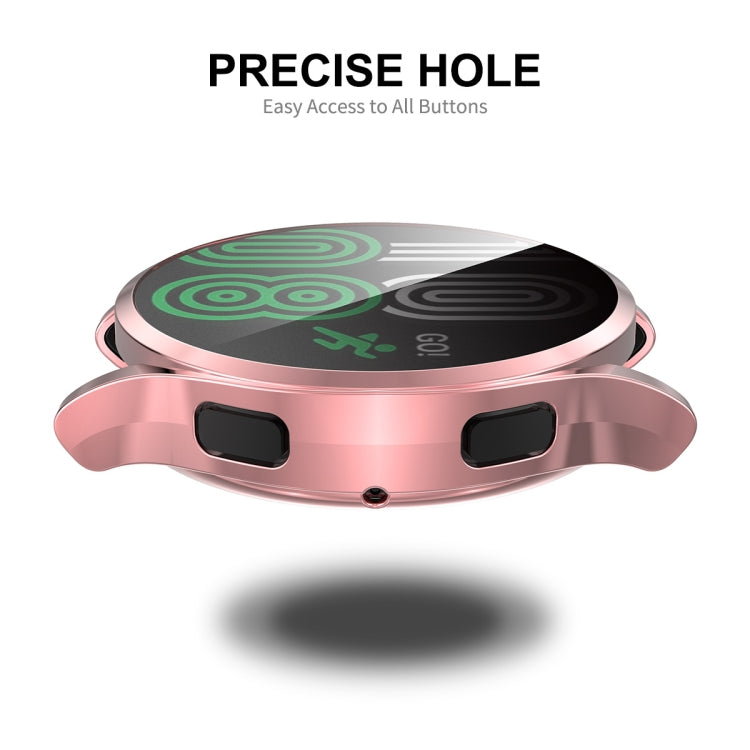 For Samsung Galaxy Watch4 44mm ENKAY Hat-Prince Full Coverage Electroplated Soft TPU Case with Screen Protection(Pink) - Screen Protector by ENKAY | Online Shopping UK | buy2fix