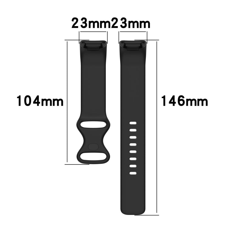 For Fitbit Charge 5 Monochromatic Silicone Watch Band, Size：Large Size(Dark blue) - Watch Bands by buy2fix | Online Shopping UK | buy2fix