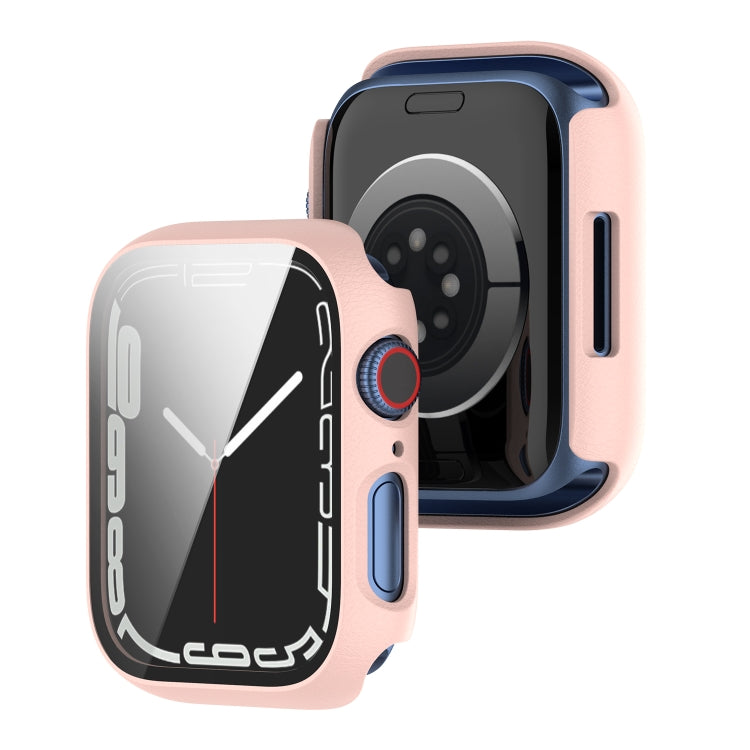 Shockproof PC Protective Case with Tempered Glass Film For Apple Watch Series 9 / 8 / 7 45mm(white) - Watch Cases by buy2fix | Online Shopping UK | buy2fix