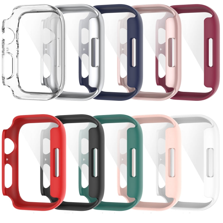 Shockproof PC Protective Case with Tempered Glass Film For Apple Watch Series 9 / 8 / 7 41mm(red) - Watch Cases by buy2fix | Online Shopping UK | buy2fix