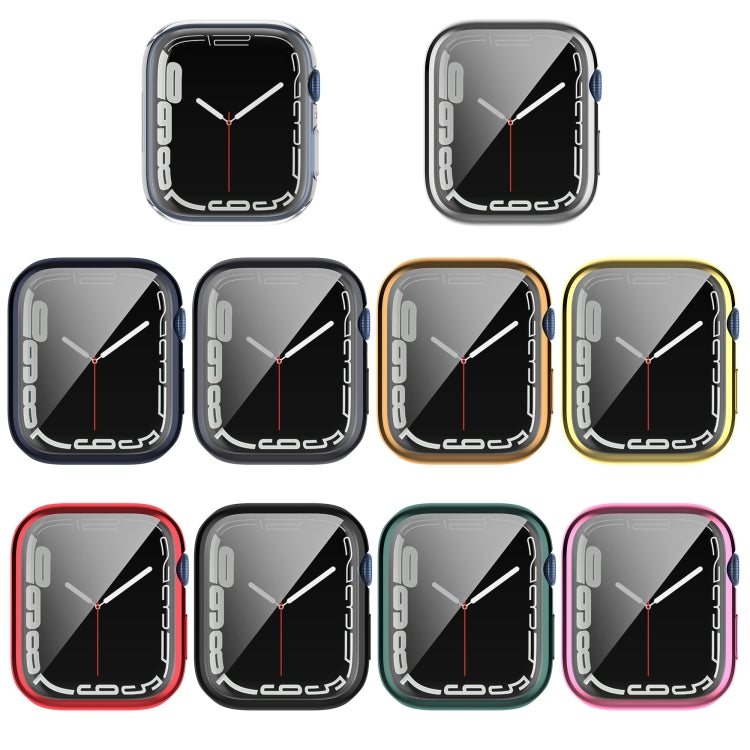 Shockproof TPU Full Protective Shell with Protective Film For Apple Watch Series 9 / 8 / 7 45mm(Transparent) - Watch Cases by buy2fix | Online Shopping UK | buy2fix